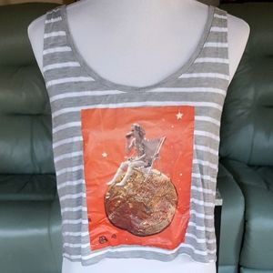 Size M Local Artist Girl on Moon Design Tank
